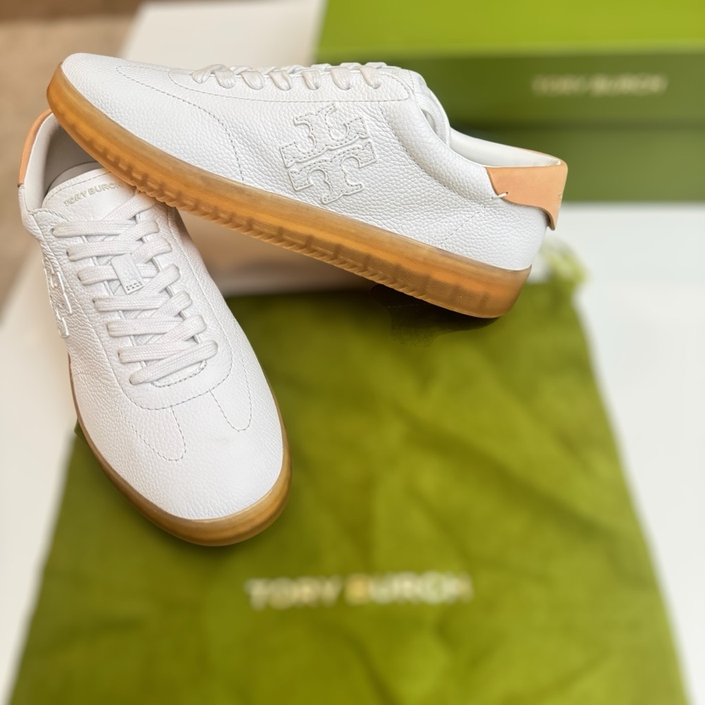 Tory Burch Phoenix Leather Sneakers Size 10 NIB w/ Dust Bag